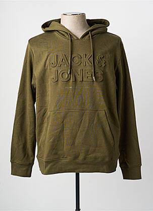 Hanorac cu glugă buzunare mâneci lungi verde JACK & JONES bărbat
