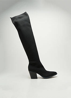 Cizme peste genunchi cubanez toc de 7 la 9 cm negru POEMA femeie