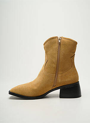 Botine/ghete nubuc toc de 4 la 6 cm maro POEMA femeie