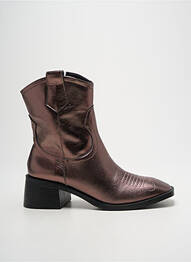 Botine/ghete material neted toc de 4 la 6 cm maro POEMA femme