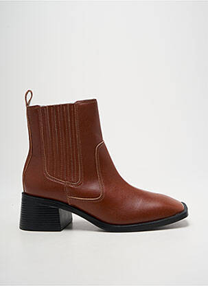 Botine/ghete material neted toc de 4 la 6 cm maro POEMA femeie