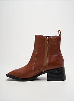 Botine/ghete material neted toc de 4 la 6 cm maro POEMA femeie