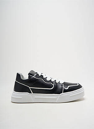 Adidași material neted toc plat până la 3 cm negru POEMA femeie