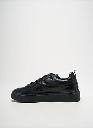 Adidași material neted toc plat până la 3 cm negru POEMA femeie