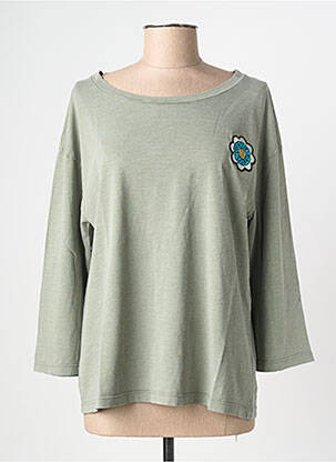 Tricou mâneci 3/4 mâneci 3/4 verde NINE TEES femeie