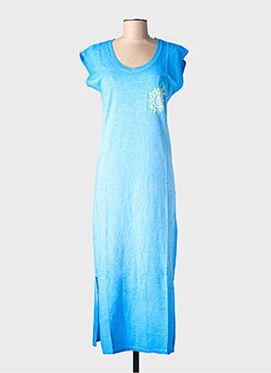 Rochie lungă mâneci scurte mâneci scurte albastru NINE TEES femeie