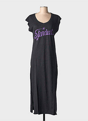 Rochie lungă mâneci scurte mâneci scurte negru NINE TEES femeie