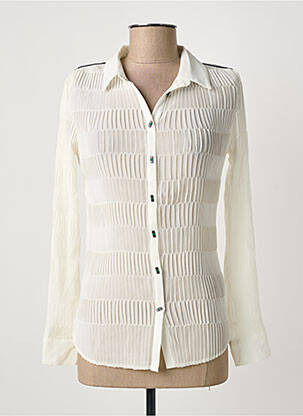 Cămașă croială cambrată mâneci lungi bej ONE STEP femme