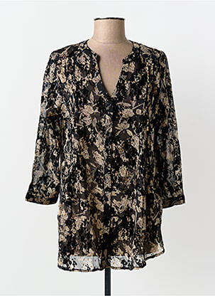 Cămașă imprimeu floral mâneci lungi negru JULIE GUERLANDE femme