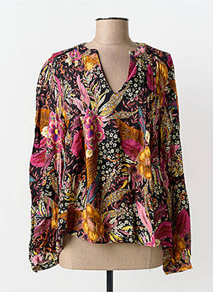 Bluză țesătură poplin mâneci lungi negru JULIE GUERLANDE femme