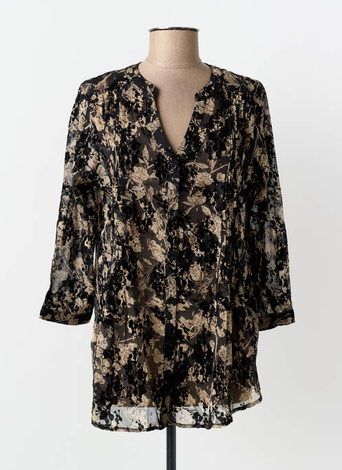 Cămașă imprimeu floral mâneci lungi negru JULIE GUERLANDE femme