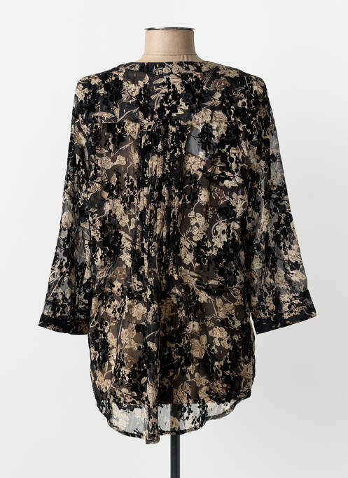 Cămașă imprimeu floral mâneci lungi negru JULIE GUERLANDE femme