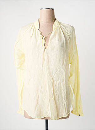 Bluză țesătură poplin mâneci lungi galben IKKS femme