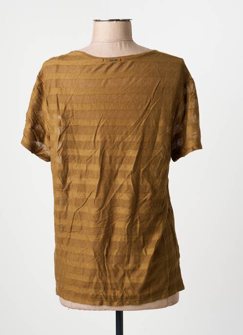 Top elasticitate mâneci scurte maro IKKS femme