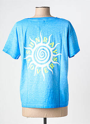 Tricou croială dreaptă mâneci scurte albastru NINE TEES femeie