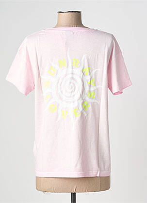 Tricou croială dreaptă mâneci scurte roz NINE TEES femeie