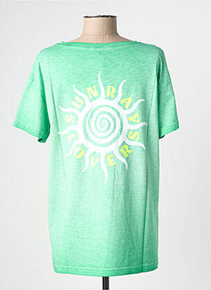 Tricou croială dreaptă mâneci scurte verde NINE TEES femeie