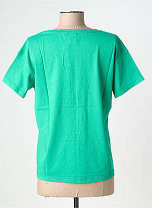 Tricou guler în v mâneci scurte verde NINE TEES femeie