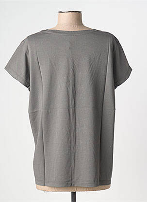 Tricou serigrafie mâneci scurte gri NINE TEES femeie
