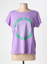 Tricou serigrafie mâneci scurte violet NINE TEES femme