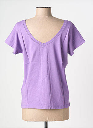 Tricou serigrafie mâneci scurte violet NINE TEES femeie