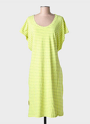 Rochie midi mâneci scurte mâneci scurte galben NINE TEES femeie