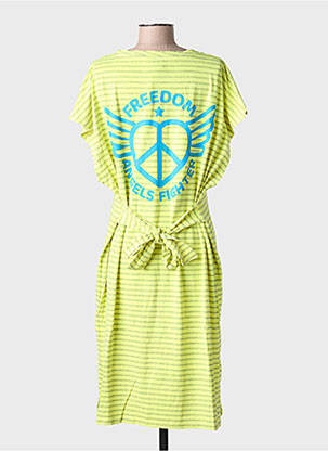 Rochie midi mâneci scurte mâneci scurte galben NINE TEES femeie