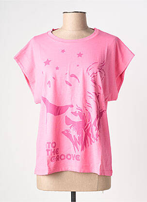 Tricou elasticitate mâneci scurte roz NINE TEES femeie
