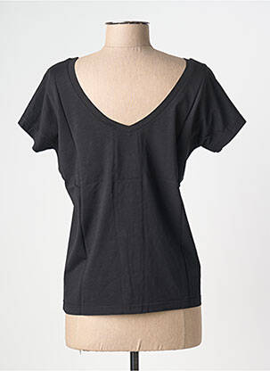 Tricou elasticitate mâneci scurte negru NINE TEES femeie