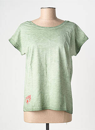 Tricou elasticitate mâneci scurte verde NINE TEES femeie