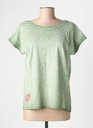 Tricou elasticitate mâneci scurte verde NINE TEES femme