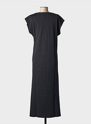 Rochie lungă mâneci scurte mâneci scurte negru NINE TEES femeie