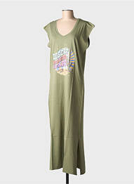 Rochie lungă mâneci scurte mâneci scurte verde NINE TEES femme