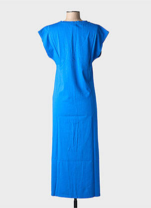 Rochie lungă mâneci scurte mâneci scurte albastru NINE TEES femeie