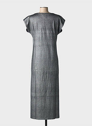 Rochie lungă mâneci scurte mâneci scurte argintiu NINE TEES femeie