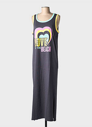Rochie lungă fără mâneci fără mâneci gri NINE TEES femeie
