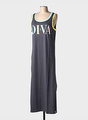 Rochie lungă fără mâneci fără mâneci gri NINE TEES femeie