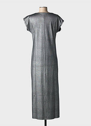 Rochie lungă mâneci scurte mâneci scurte argintiu NINE TEES femeie
