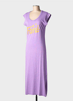 Rochie lungă mâneci scurte mâneci scurte violet NINE TEES femeie