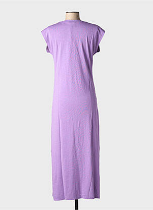 Rochie lungă mâneci scurte mâneci scurte violet NINE TEES femeie