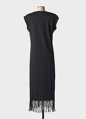 Rochie lungă mâneci scurte mâneci scurte negru NINE TEES femeie
