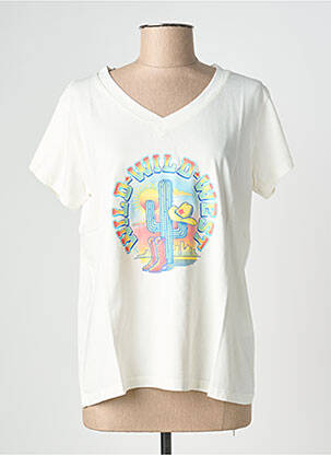 Tricou croială dreaptă mâneci scurte bej NINE TEES femeie