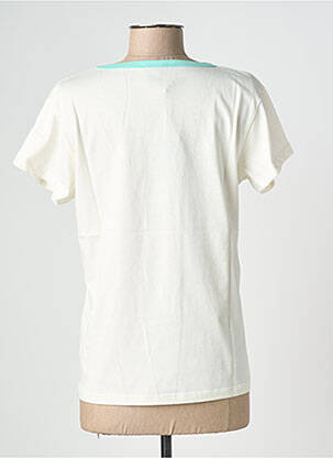 Tricou serigrafie mâneci scurte bej NINE TEES femeie