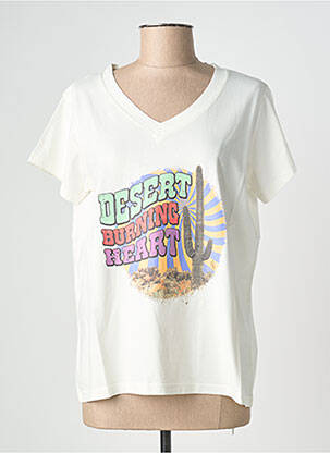 Tricou croială dreaptă mâneci scurte bej NINE TEES femeie