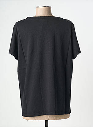 Tricou croială dreaptă mâneci scurte negru NINE TEES femeie