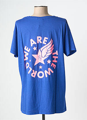 Tricou croială dreaptă mâneci scurte albastru NINE TEES femeie