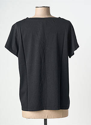 Tricou guler în v mâneci scurte negru NINE TEES femeie