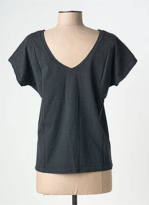 Tricou elasticitate mâneci scurte negru NINE TEES femeie