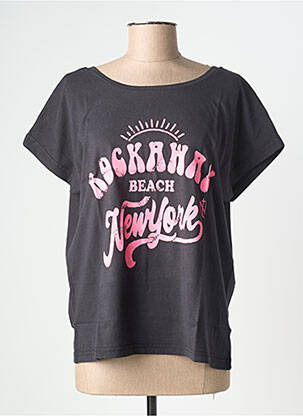 Tricou serigrafie mâneci scurte negru NINE TEES femeie