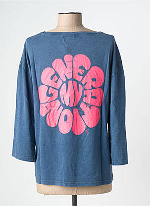 Tricou mâneci 3/4 mâneci 3/4 albastru NINE TEES femeie